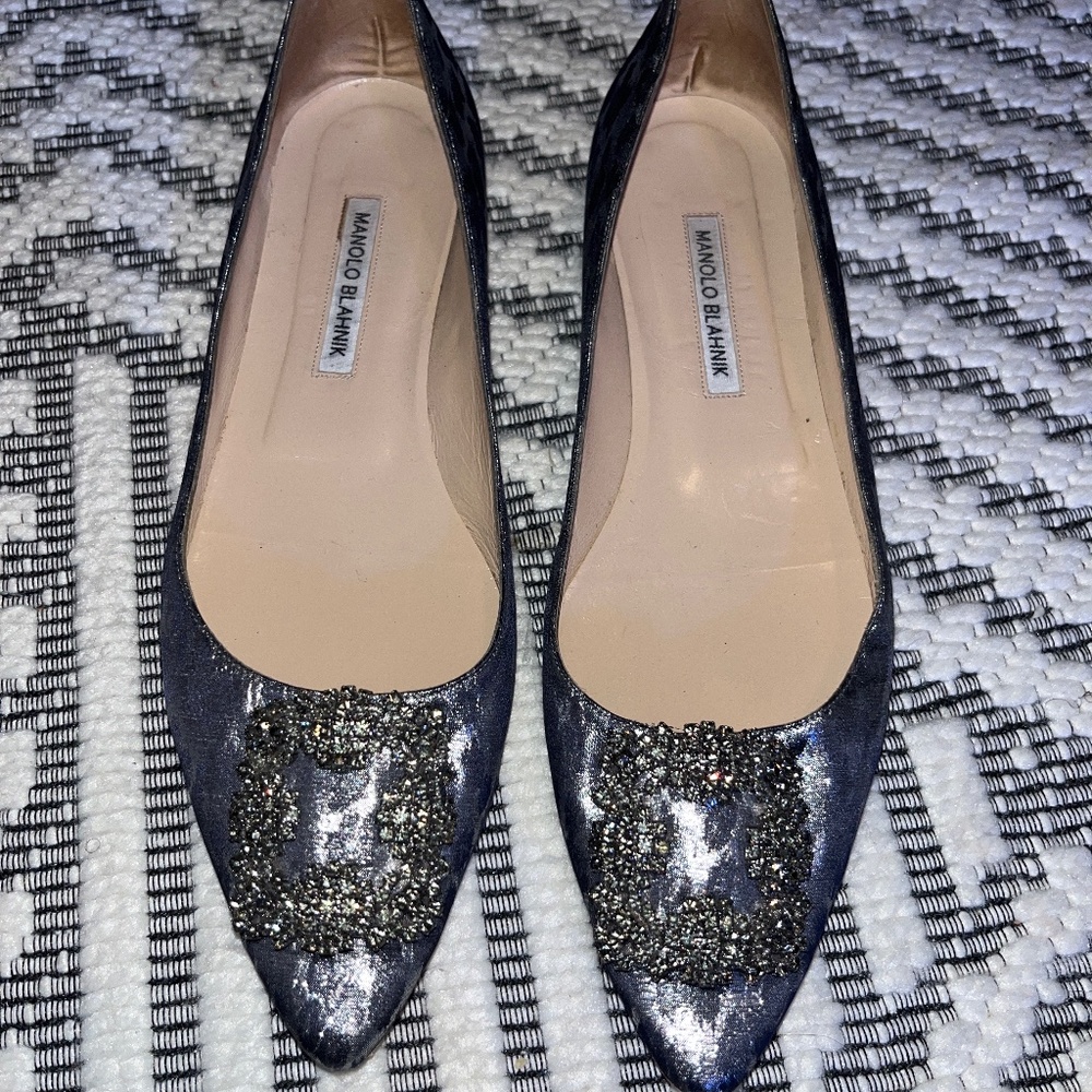 Metallic leopard Hangisi crystal flats